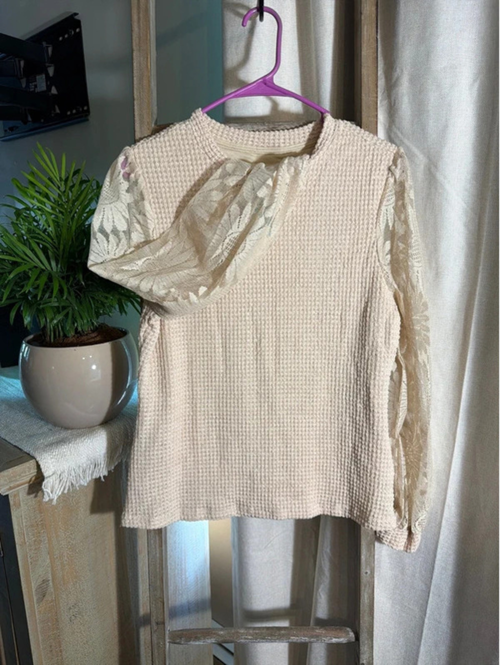 Lace long sleeve shirt